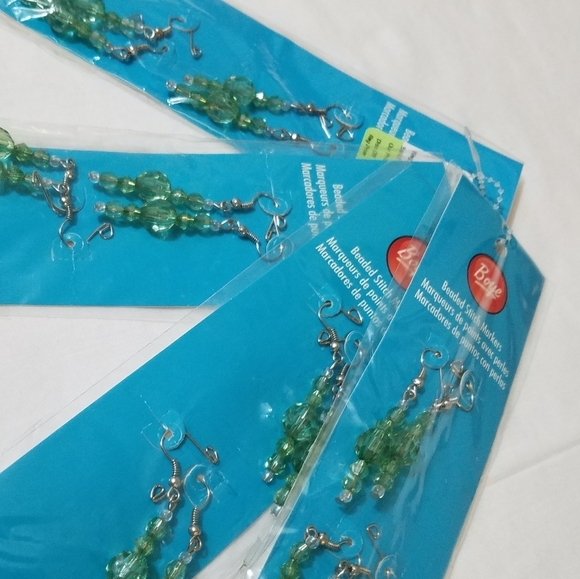 Boye Beaded Stitch Markers Green Package of 4 Lot of 4 New - Picture 5 of 8